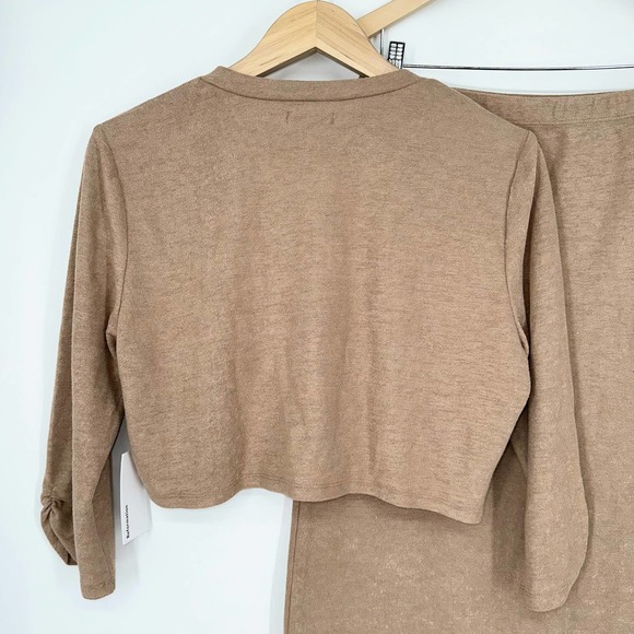 REFORMATION Janice Set Knit Cardigan and Midi Skirt Set in Buff NWT - Picture 10 of 12